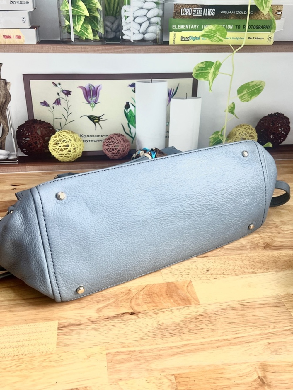 Kate Spade Large Cobble Hill Murphy Crossbody Satchel Bag in Gray Blue - Picture 7 of 13